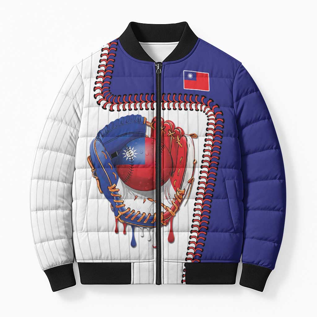 Custom Dripping Baseball Chinese Taipei Bomber Puffer Jacket