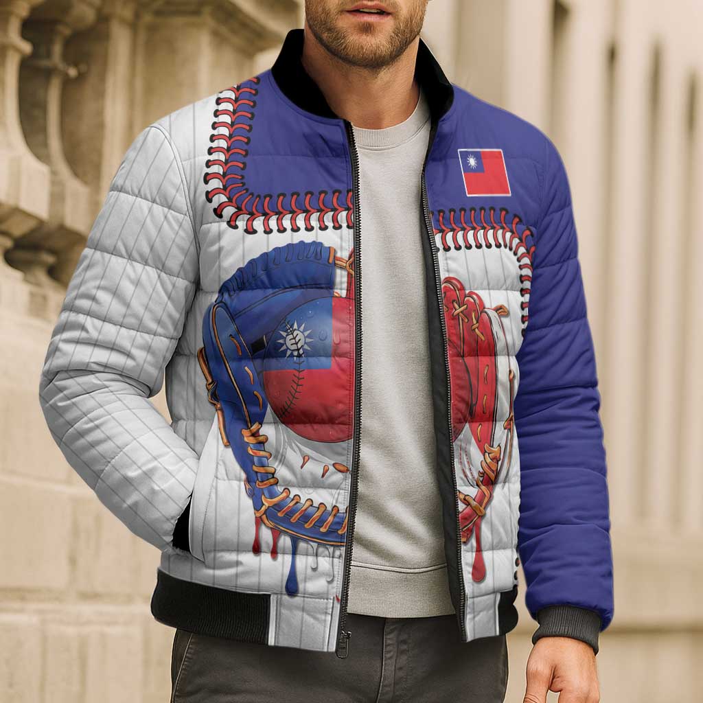 Custom Dripping Baseball Chinese Taipei Bomber Puffer Jacket