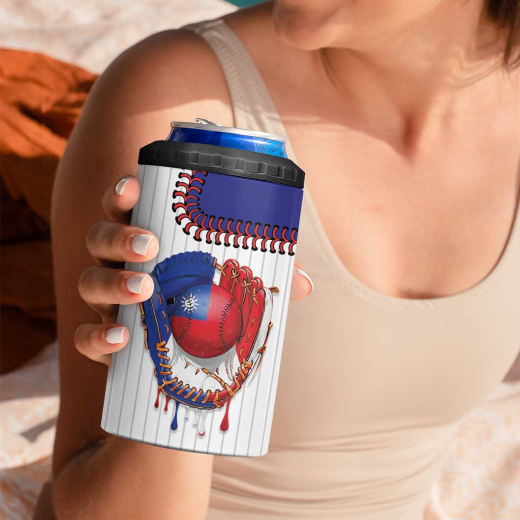 Custom Dripping Baseball Chinese Taipei 4 in 1 Can Cooler Tumbler