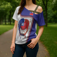 Custom Dripping Baseball Chinese Taipei Cross Shoulder Shirt