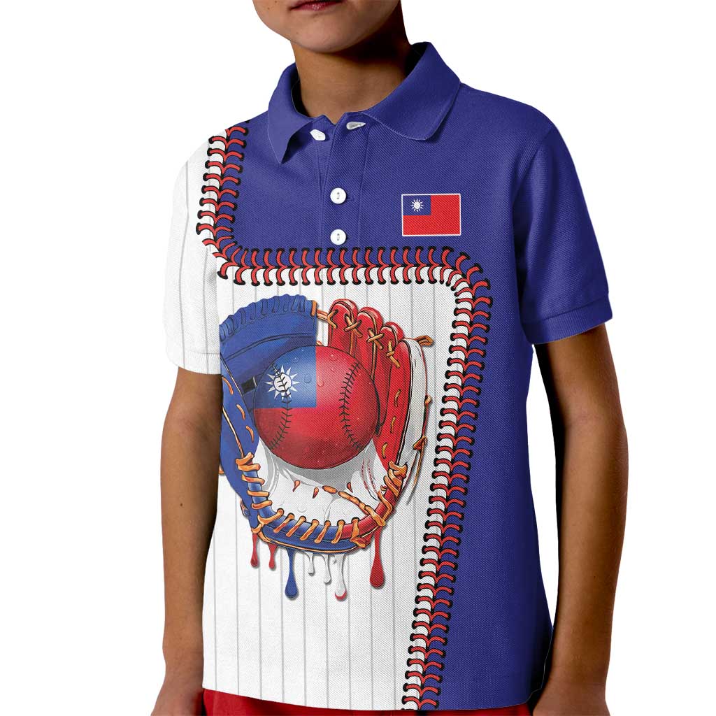 Custom Dripping Baseball Chinese Taipei Kid Polo Shirt