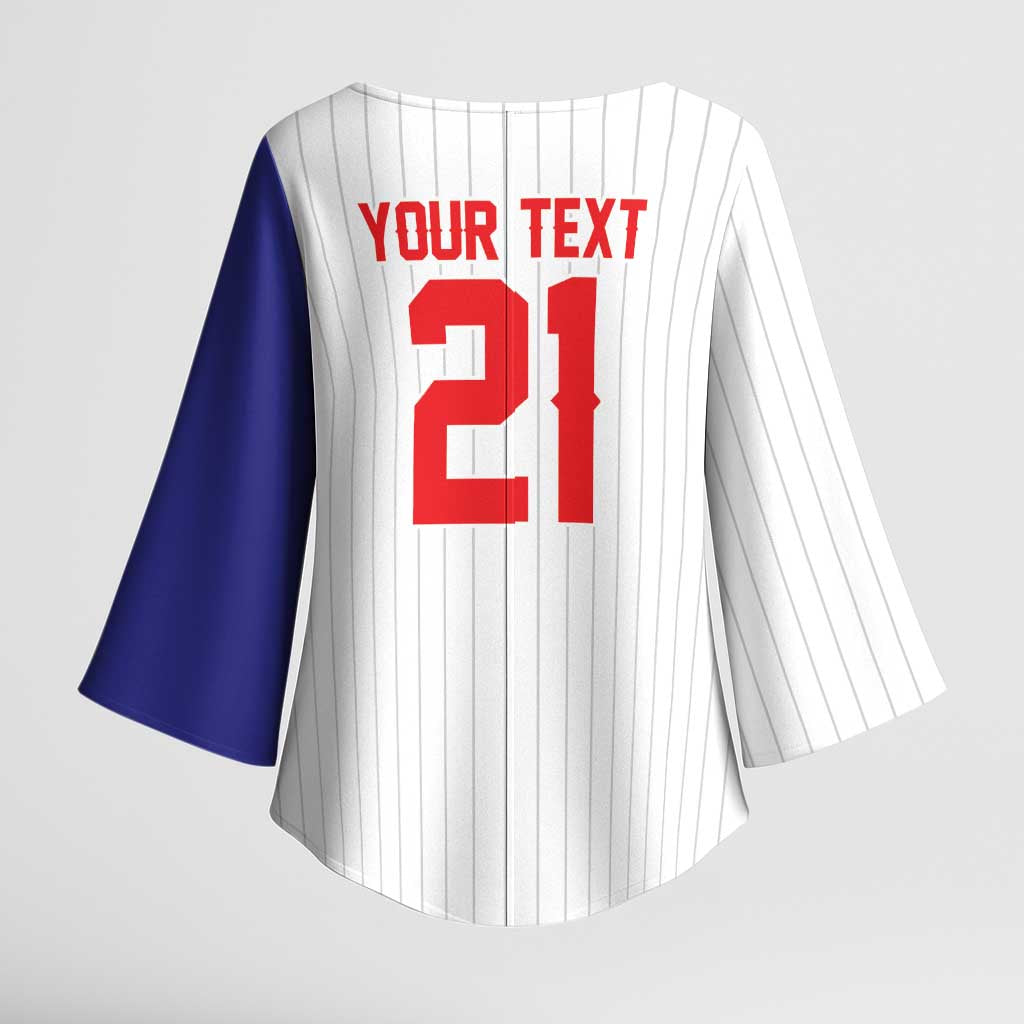 Custom Dripping Baseball Chinese Taipei Kimono Sleeve Blouse