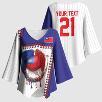 Custom Dripping Baseball Chinese Taipei Kimono Sleeve Blouse