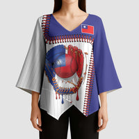 Custom Dripping Baseball Chinese Taipei Kimono Sleeve Blouse