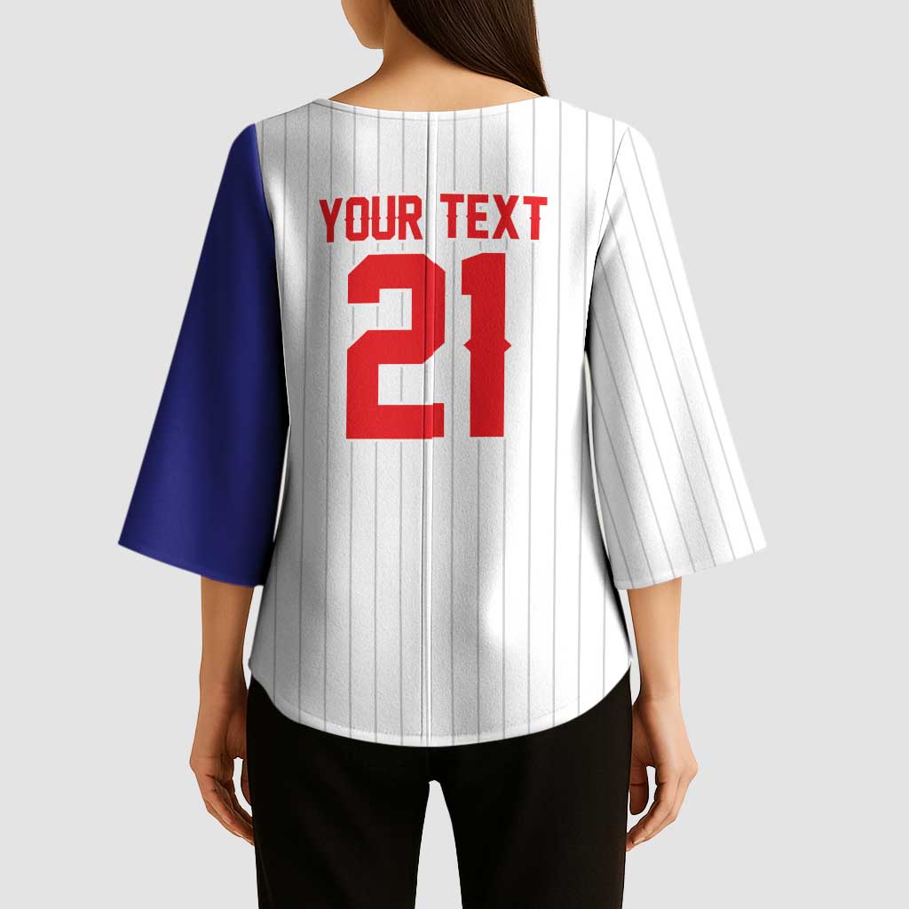 Custom Dripping Baseball Chinese Taipei Kimono Sleeve Blouse