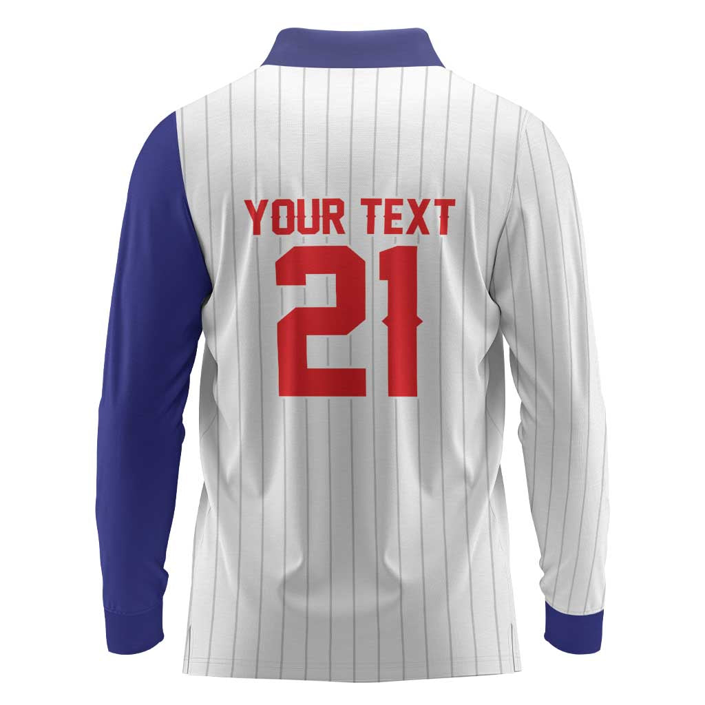 Custom Dripping Baseball Chinese Taipei Long Sleeve Polo Shirt