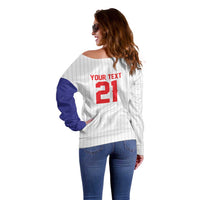 Custom Dripping Baseball Chinese Taipei Off Shoulder Sweater