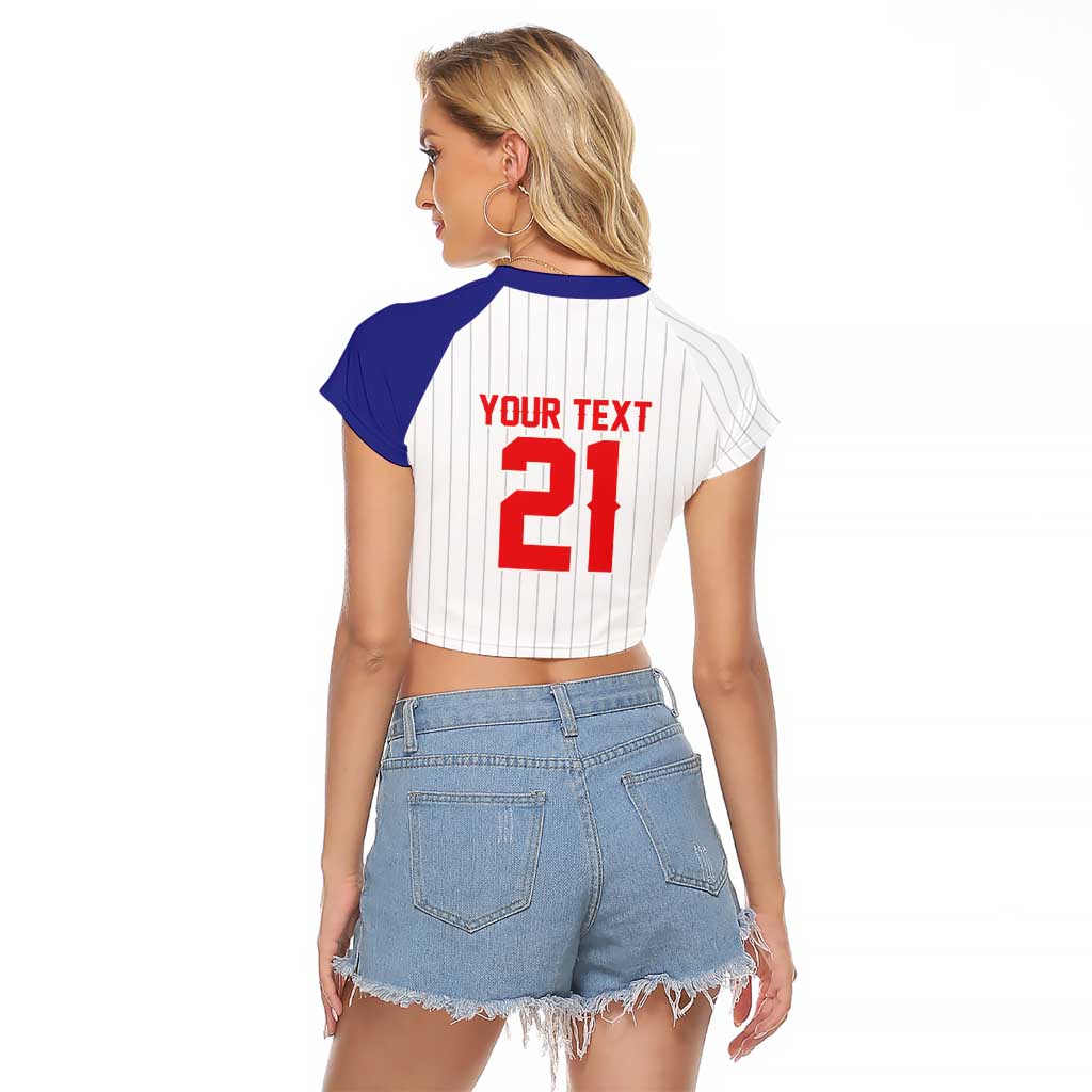 Custom Dripping Baseball Chinese Taipei Raglan Cropped T Shirt