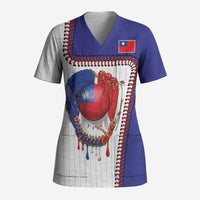 Custom Dripping Baseball Chinese Taipei Scrub Top