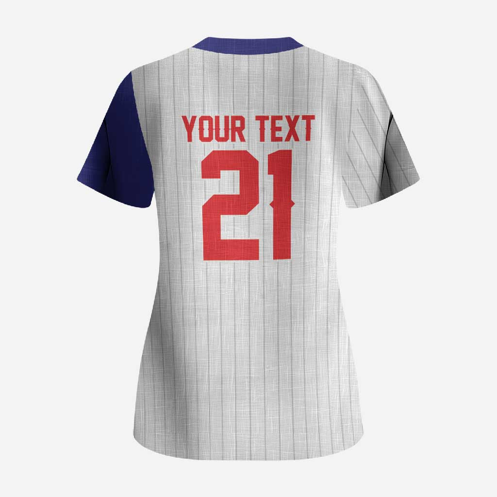 Custom Dripping Baseball Chinese Taipei Scrub Top