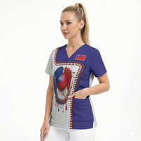 Custom Dripping Baseball Chinese Taipei Scrub Top