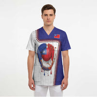 Custom Dripping Baseball Chinese Taipei Scrub Top