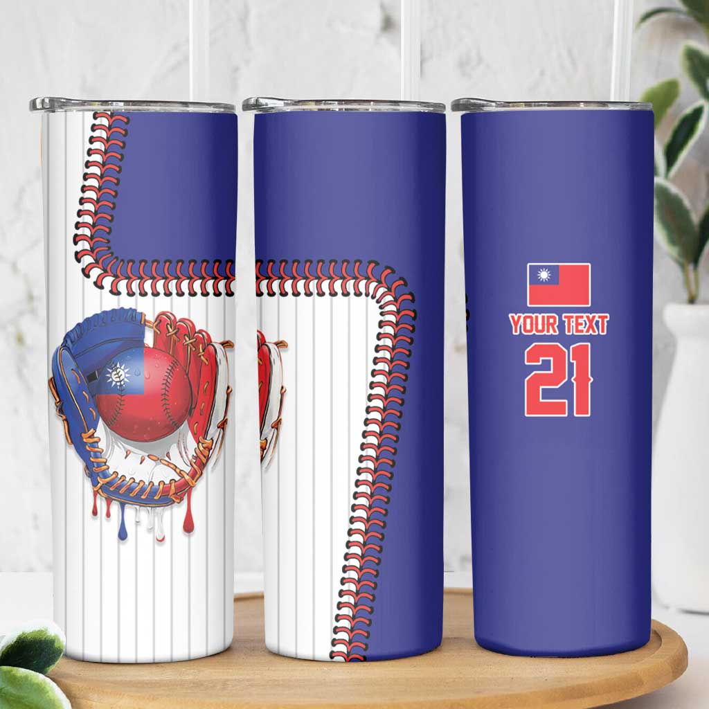 Custom Dripping Baseball Chinese Taipei Skinny Tumbler