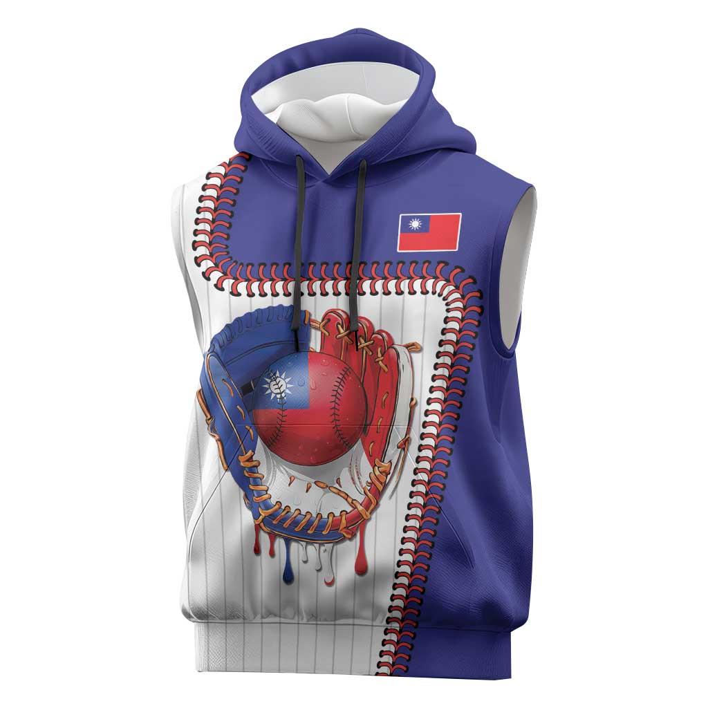 Custom Dripping Baseball Chinese Taipei Sleeveless Hoodie