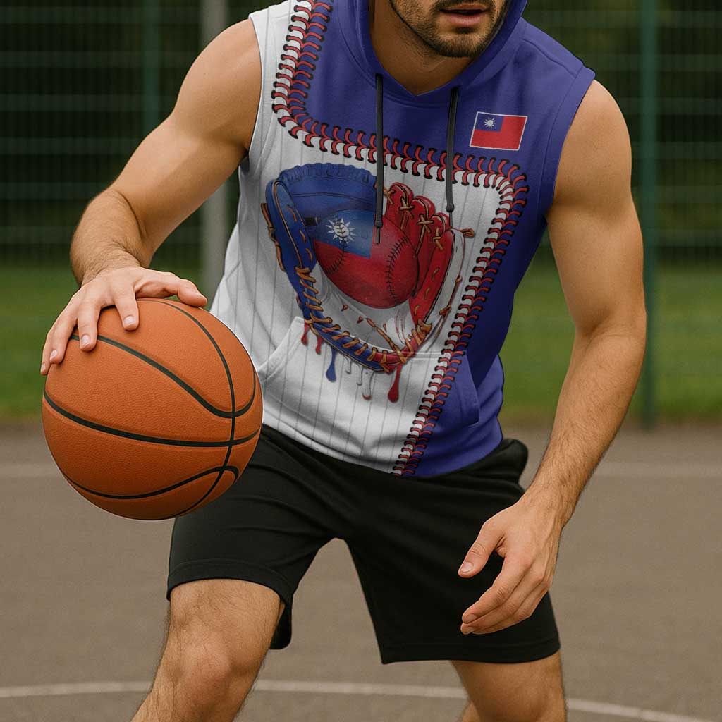 Custom Dripping Baseball Chinese Taipei Sleeveless Hoodie