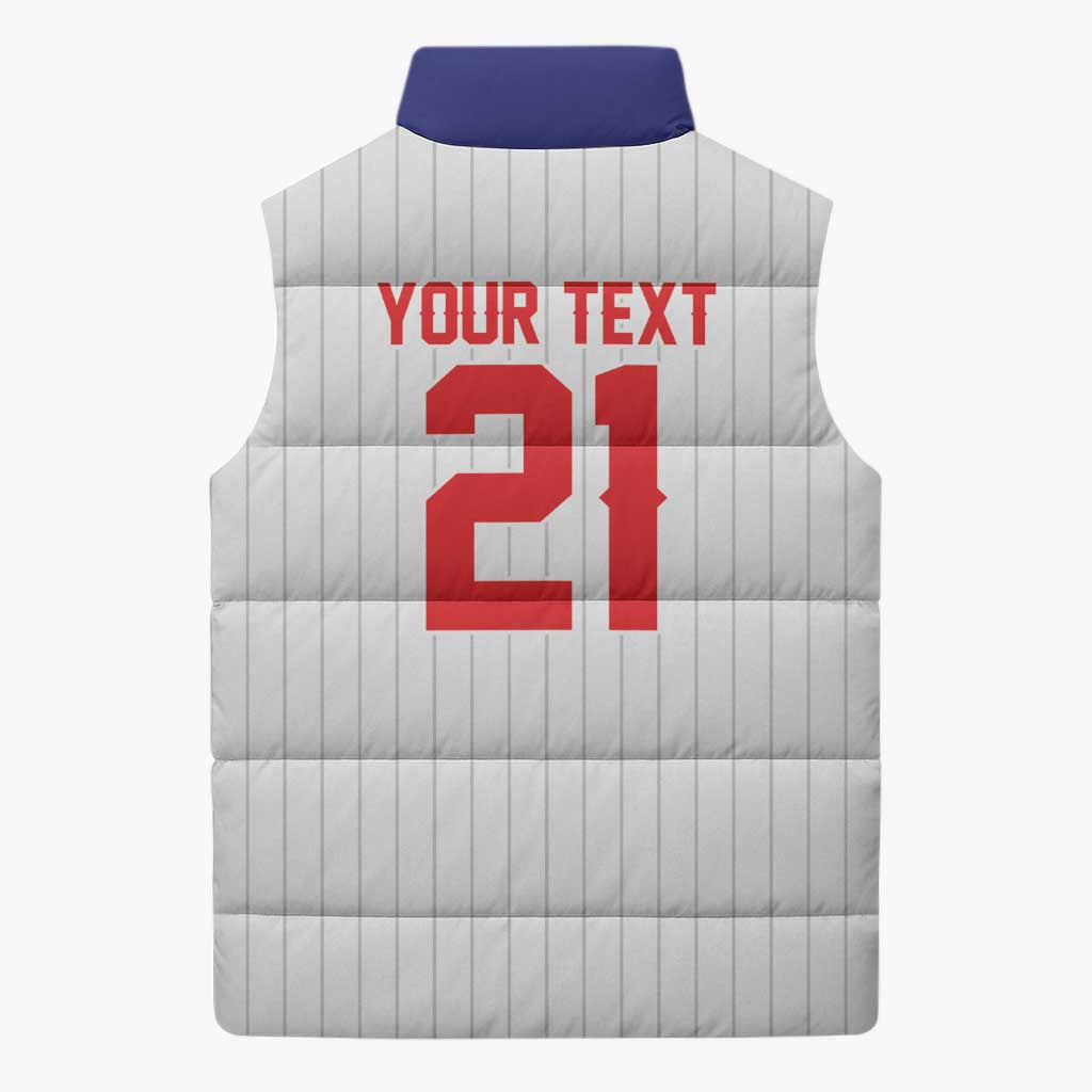 Custom Dripping Baseball Chinese Taipei Sleeveless Puffer Jacket