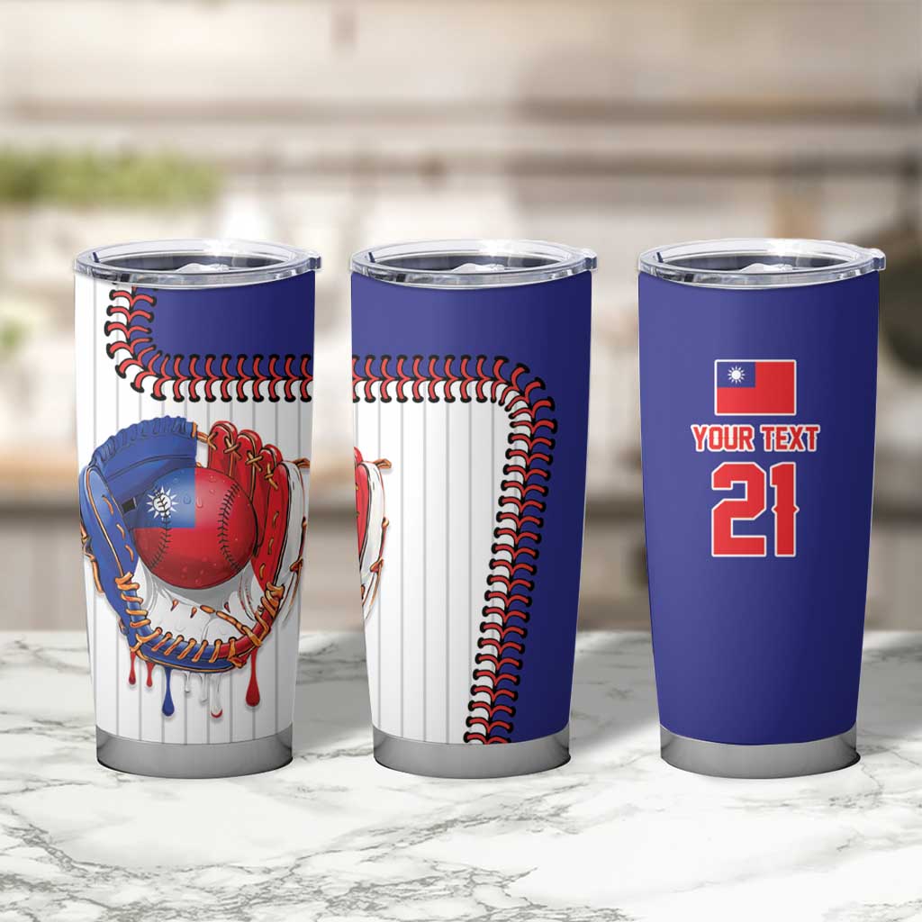 Custom Dripping Baseball Chinese Taipei Tumbler Cup