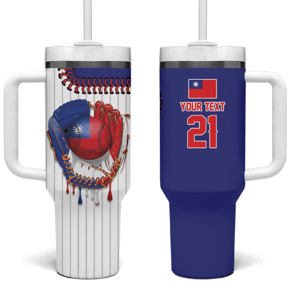 Custom Dripping Baseball Chinese Taipei Tumbler With Handle