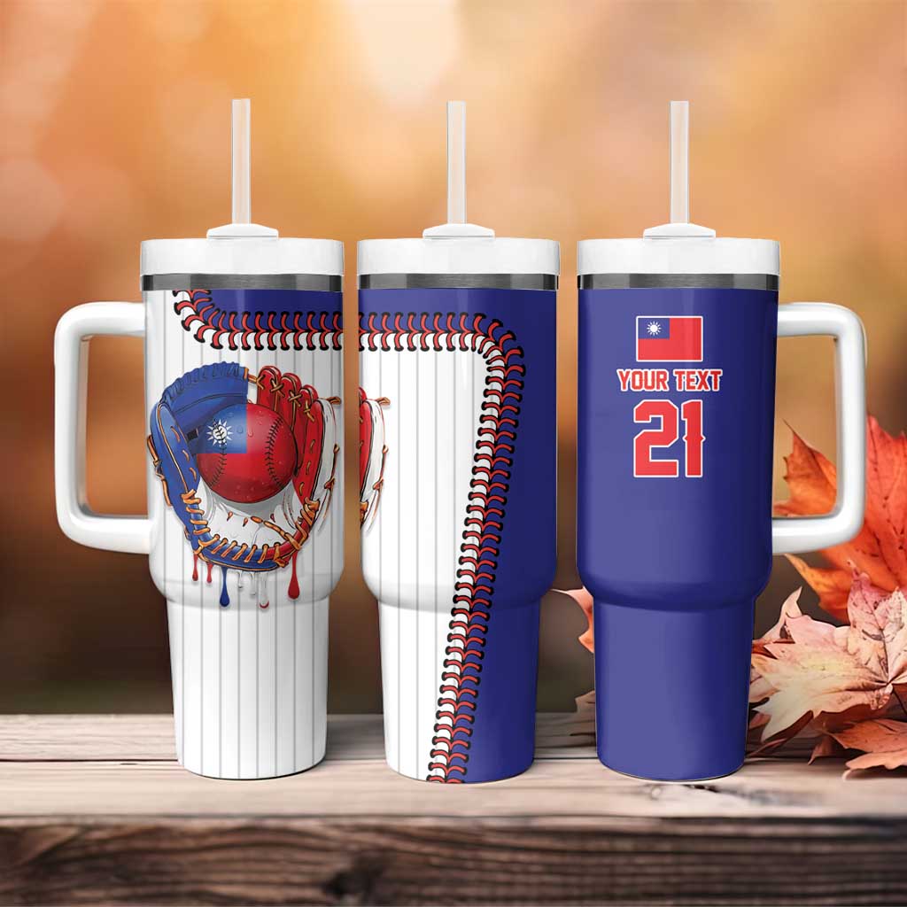Custom Dripping Baseball Chinese Taipei Tumbler With Handle