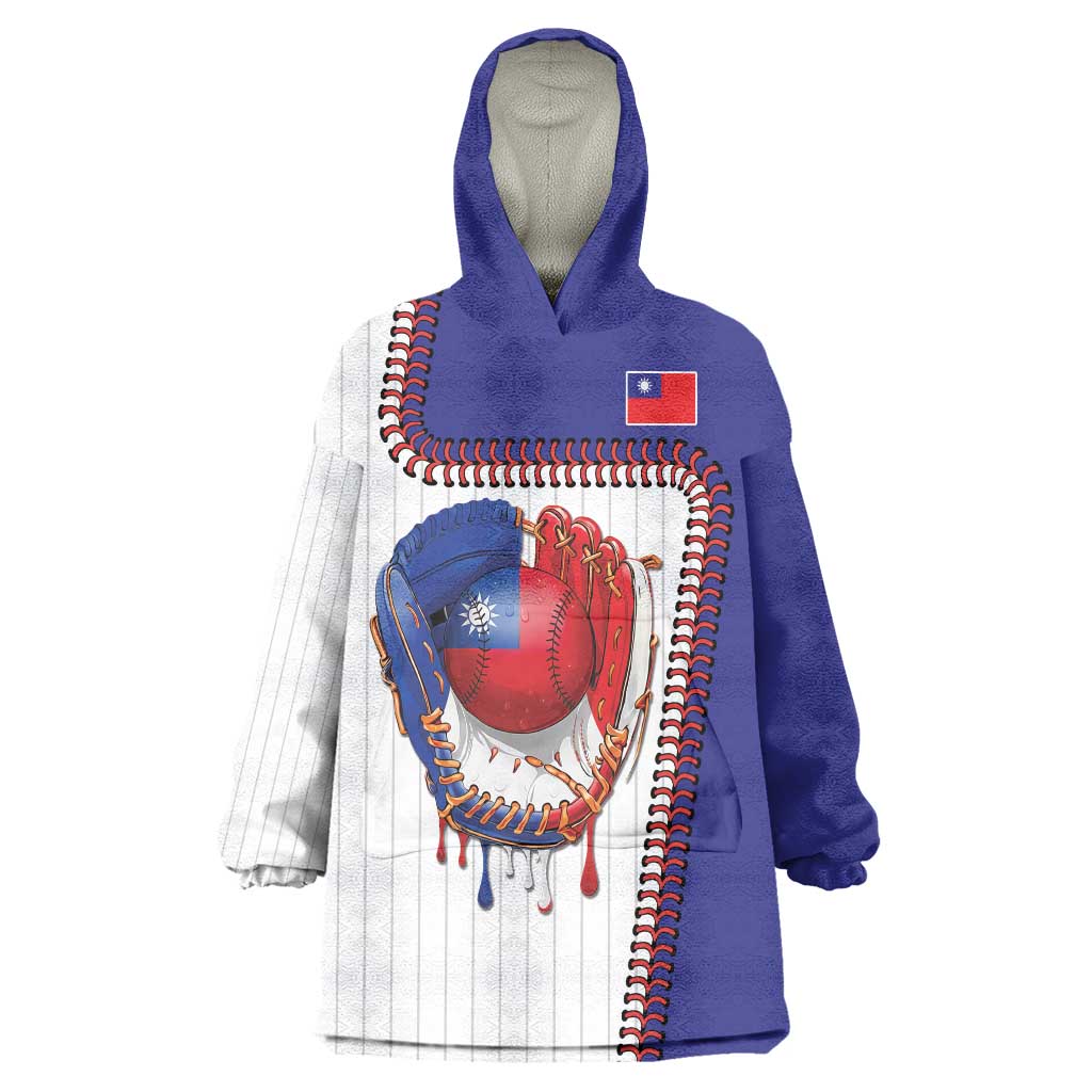 Custom Dripping Baseball Chinese Taipei Wearable Blanket Hoodie