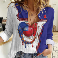 Custom Dripping Baseball Chinese Taipei Women Casual Shirt