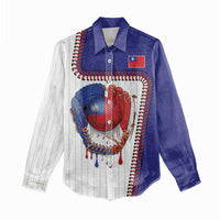 Custom Dripping Baseball Chinese Taipei Women Casual Shirt