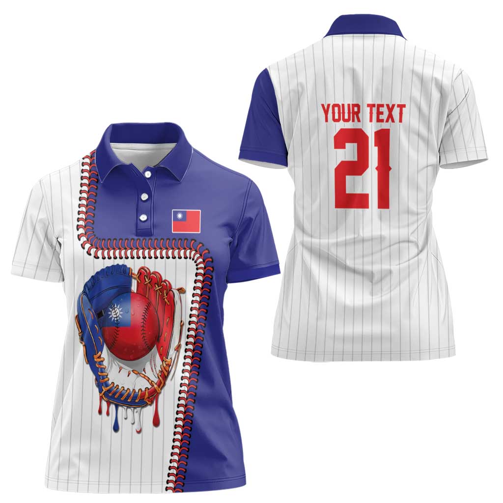 Custom Dripping Baseball Chinese Taipei Women Polo Shirt