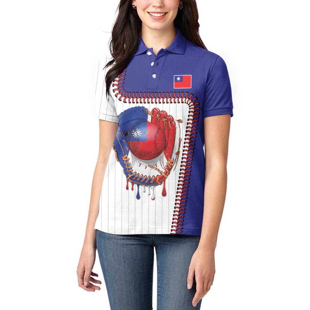 Custom Dripping Baseball Chinese Taipei Women Polo Shirt