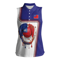 Custom Dripping Baseball Chinese Taipei Women Sleeveless Polo Shirt