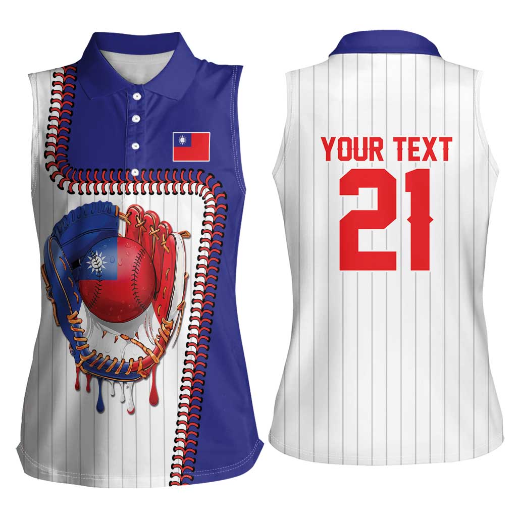 Custom Dripping Baseball Chinese Taipei Women Sleeveless Polo Shirt