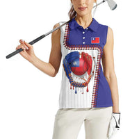 Custom Dripping Baseball Chinese Taipei Women Sleeveless Polo Shirt
