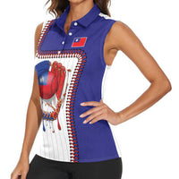 Custom Dripping Baseball Chinese Taipei Women Sleeveless Polo Shirt