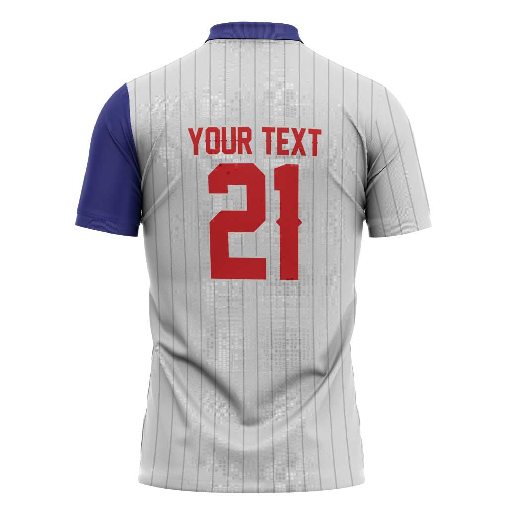 Custom Dripping Baseball Chinese Taipei Zipper Polo Shirt