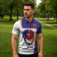 Custom Dripping Baseball Chinese Taipei Zipper Polo Shirt