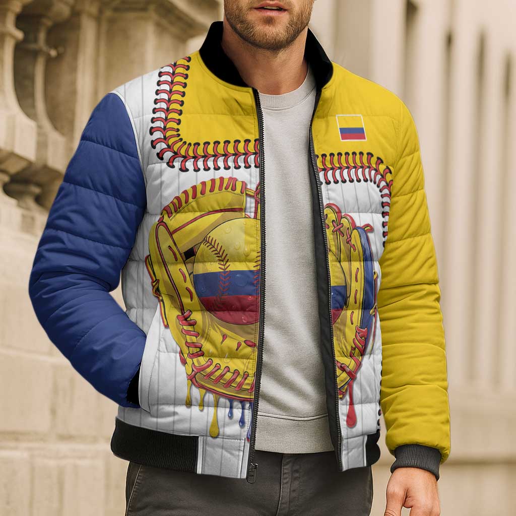 Custom Dripping Baseball Colombia Bomber Puffer Jacket