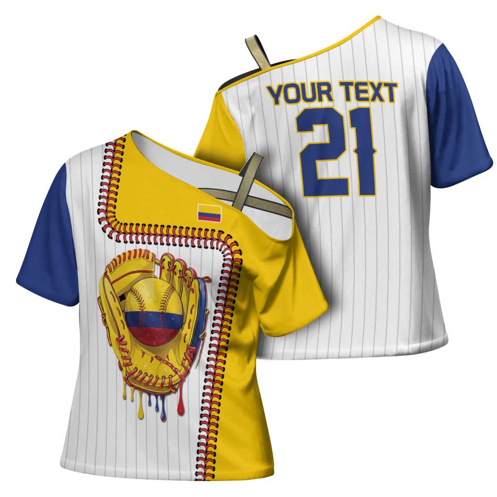 Custom Dripping Baseball Colombia Cross Shoulder Shirt