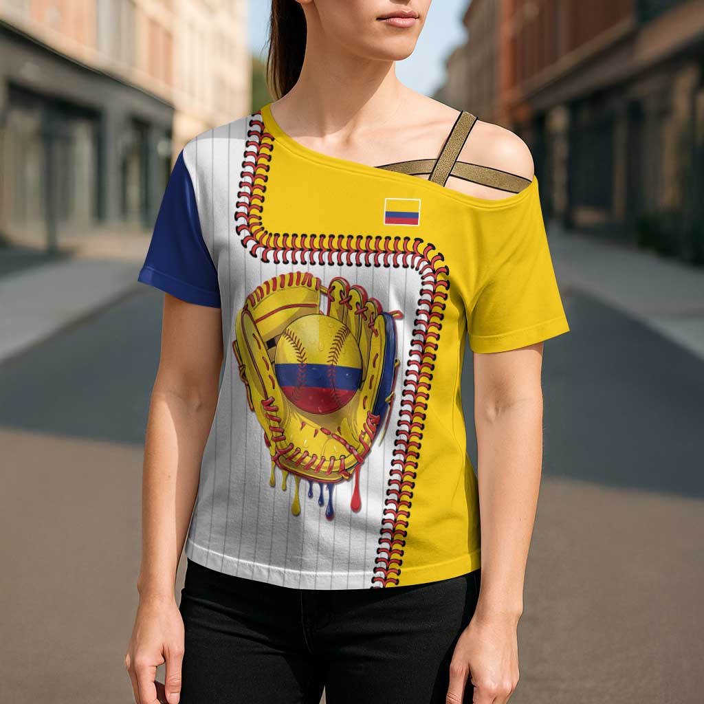 Custom Dripping Baseball Colombia Cross Shoulder Shirt