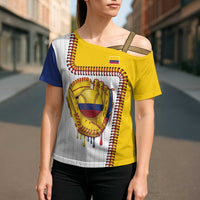 Custom Dripping Baseball Colombia Cross Shoulder Shirt