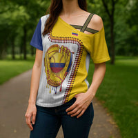Custom Dripping Baseball Colombia Cross Shoulder Shirt