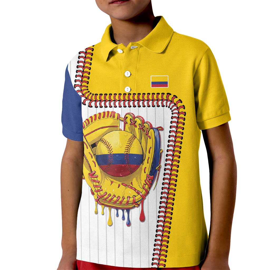Custom Dripping Baseball Colombia Kid Polo Shirt