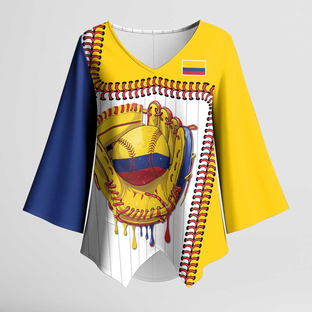 Custom Dripping Baseball Colombia Kimono Sleeve Blouse