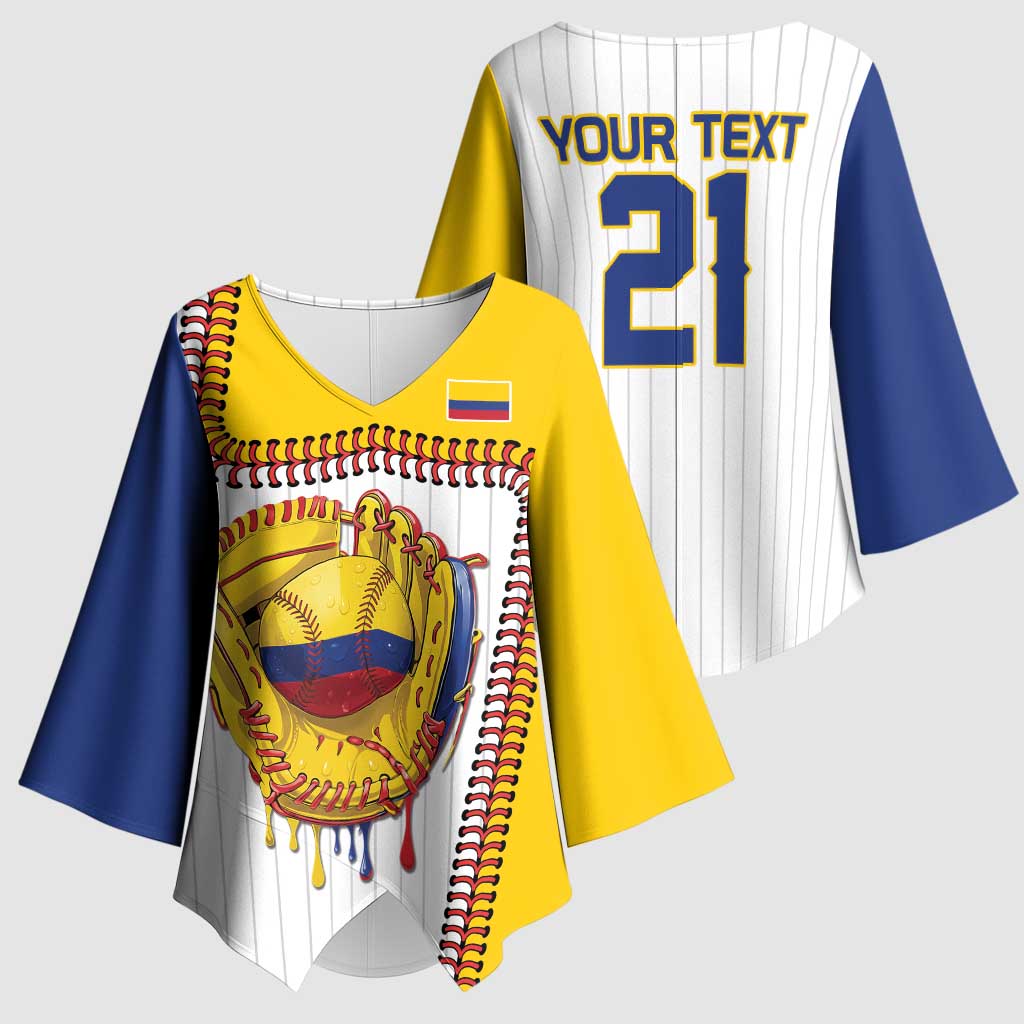 Custom Dripping Baseball Colombia Kimono Sleeve Blouse