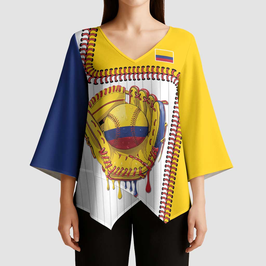 Custom Dripping Baseball Colombia Kimono Sleeve Blouse