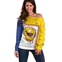 Custom Dripping Baseball Colombia Off Shoulder Sweater