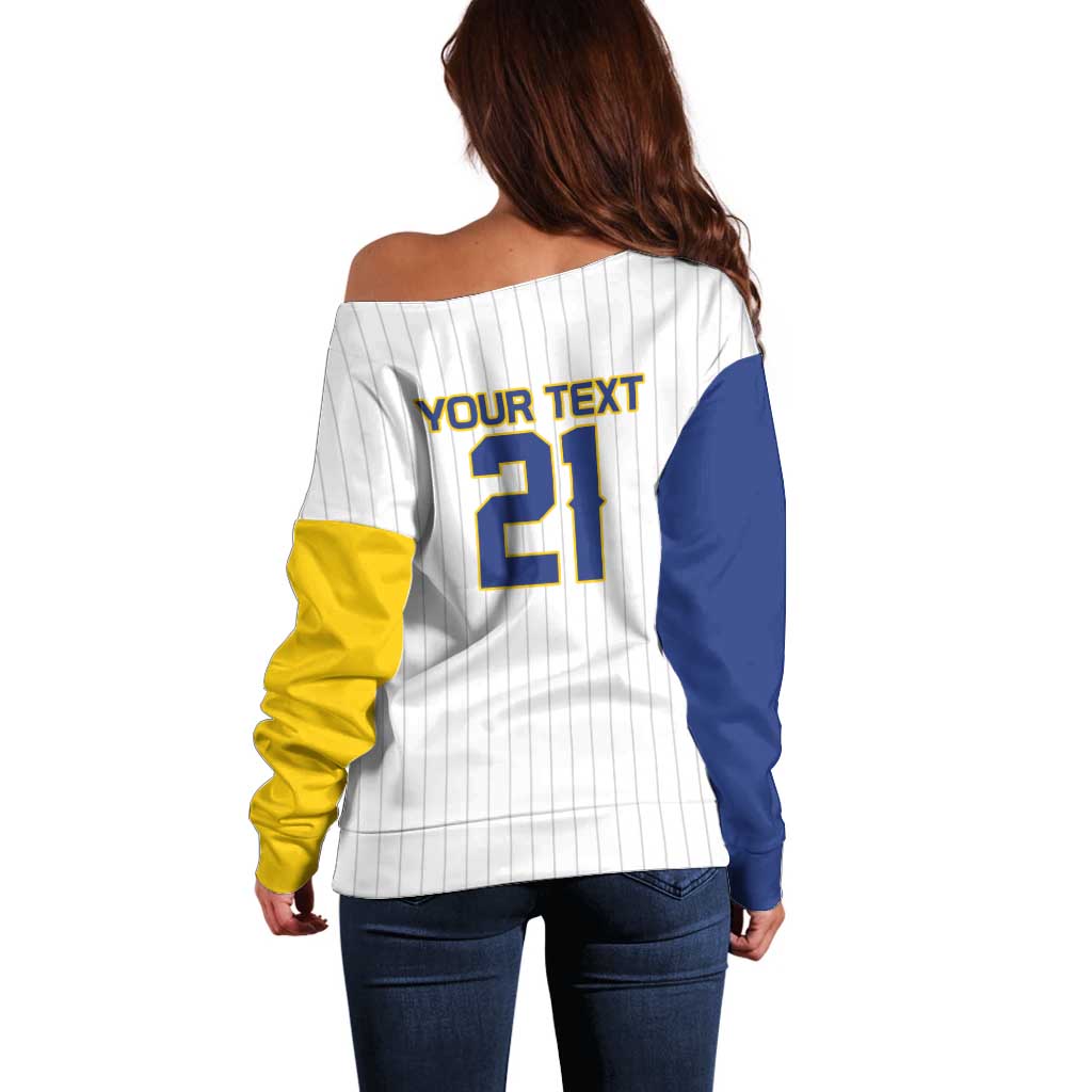 Custom Dripping Baseball Colombia Off Shoulder Sweater
