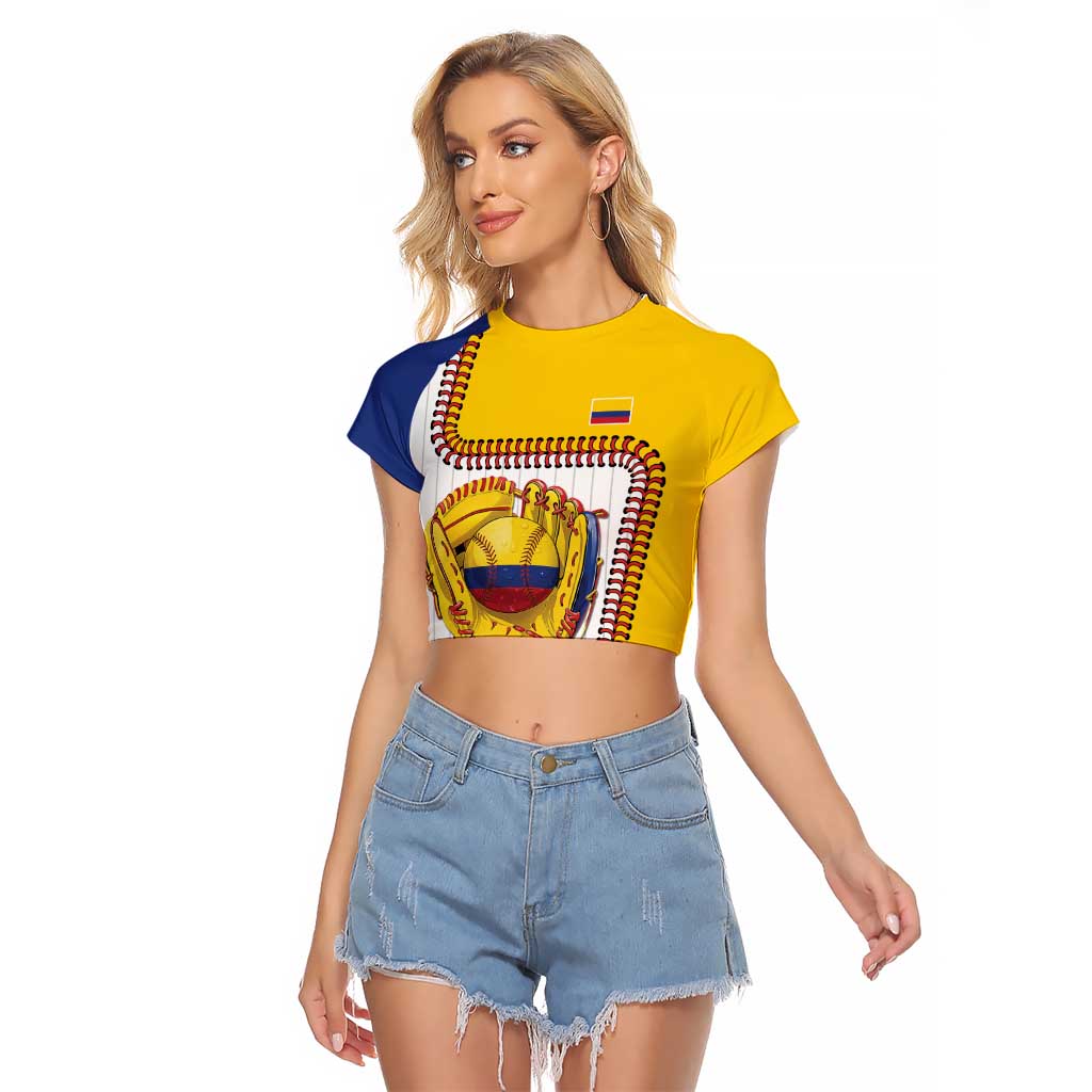 Custom Dripping Baseball Colombia Raglan Cropped T Shirt