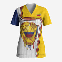Custom Dripping Baseball Colombia Scrub Top