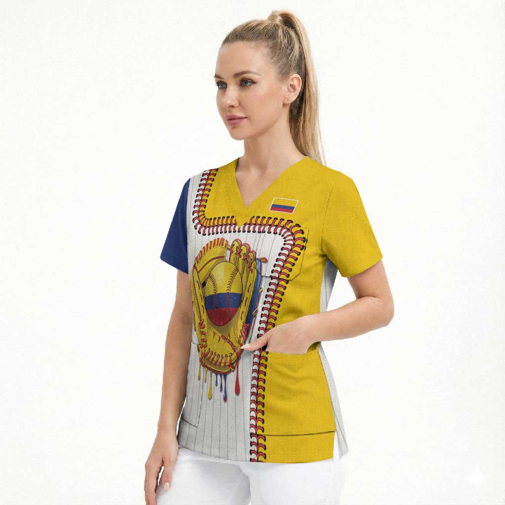 Custom Dripping Baseball Colombia Scrub Top