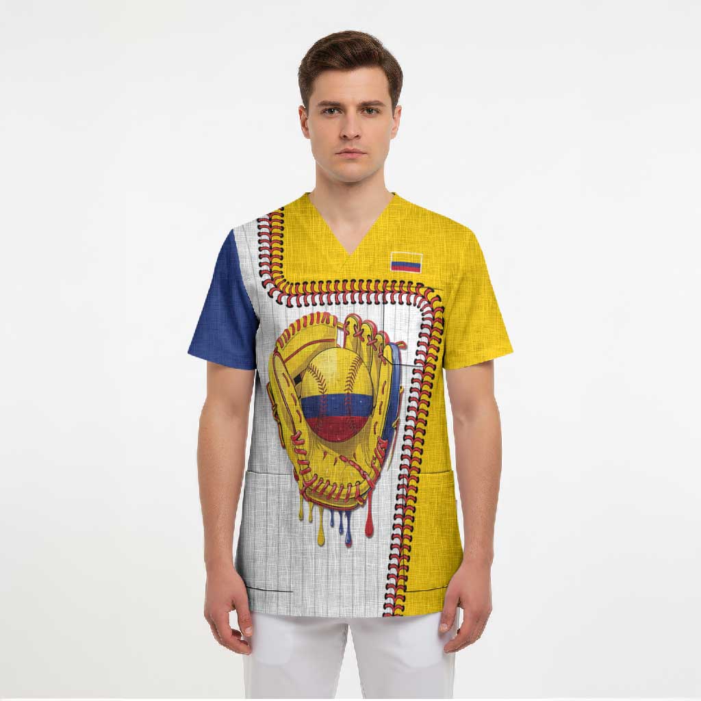 Custom Dripping Baseball Colombia Scrub Top