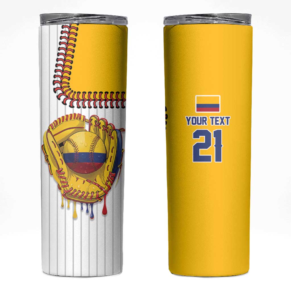 Custom Dripping Baseball Colombia Skinny Tumbler